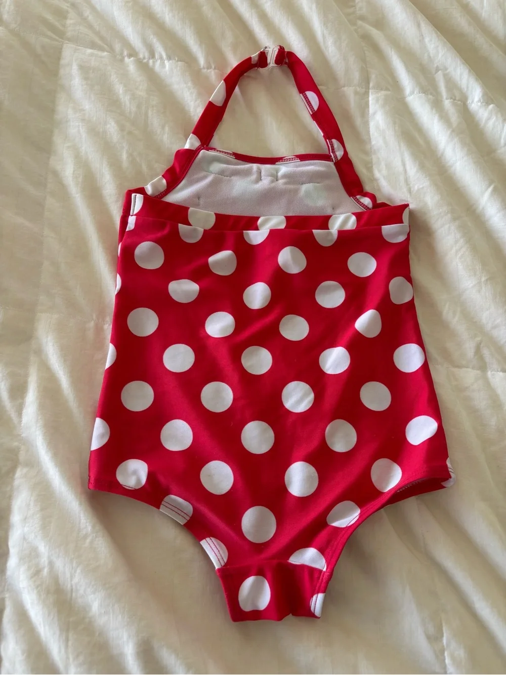 Cat & Jack Girls 4T Red White Polka Dot One Piece Swimsuit Bow
